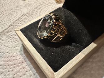 Mark Jacobs Stainless Steel/Gold Plated  Men’s Ring With Cross 