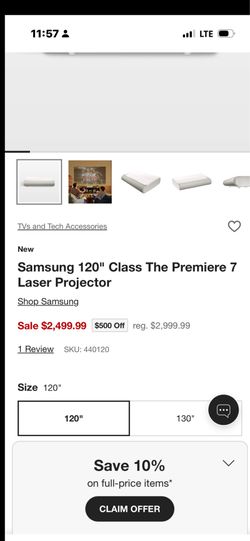 Samsung 120” Class 120 Class The Premier Laser Projector