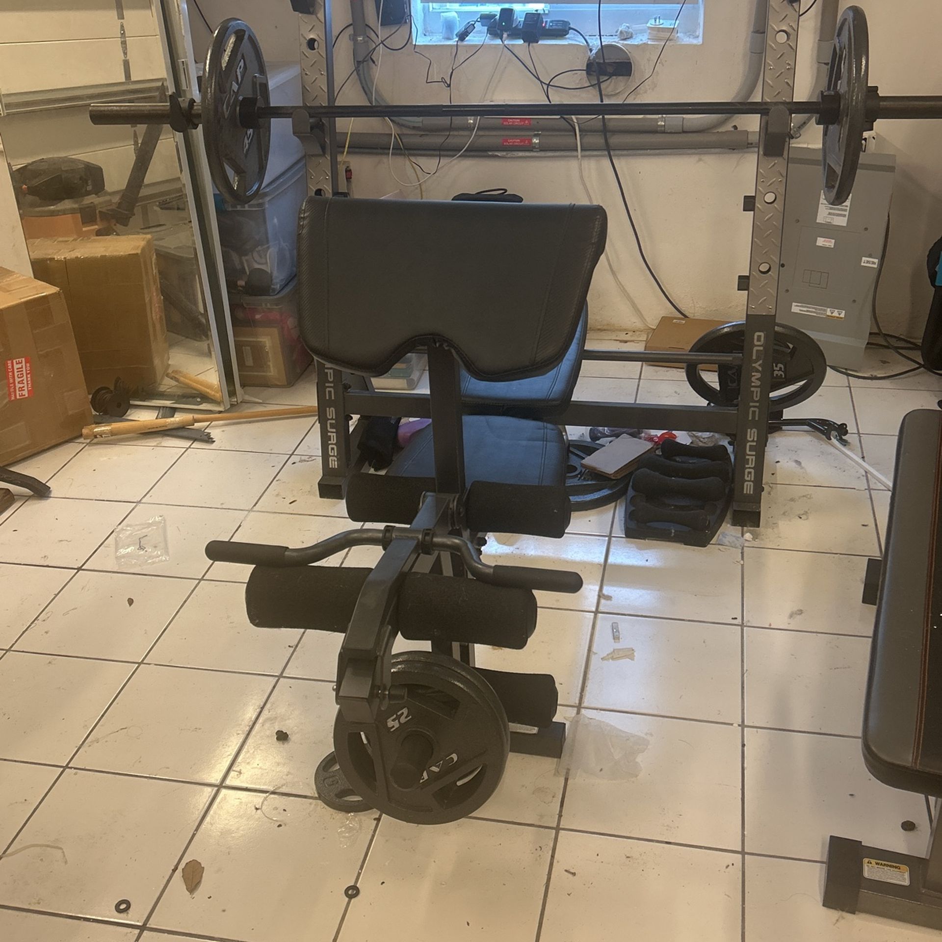 Bench Press , Squat, Biceps And Legs Machine Includes Weight and Bar