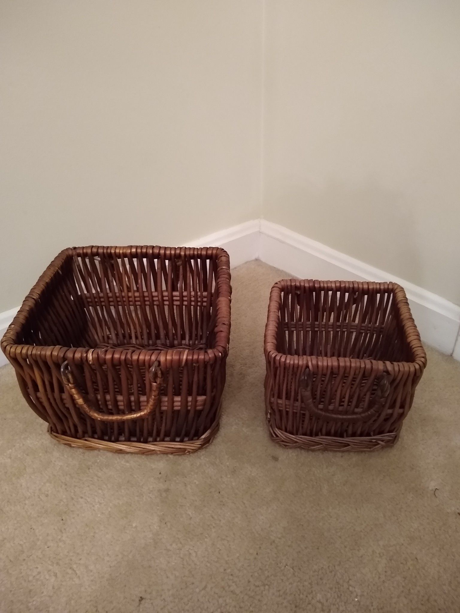 Pair matching baskets with handles
