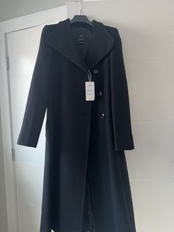 NEW Mango MNG Black Long Wool Coat SIZE XS
