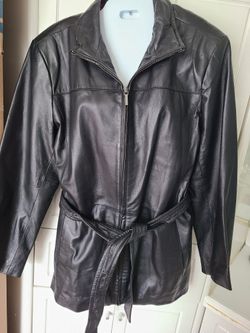 Vintage WORTHINGTON Black Leather Jacket SIZE LARGEt