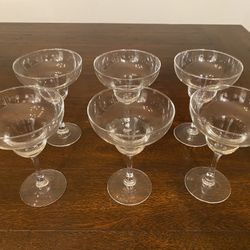 Set Of 6 Pottery barn margarita Glasses