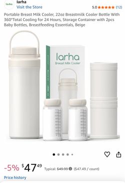 Portable Breast Milk Cooler, 22oz Breastmilk Cooler Bottle With 360°Total Cooling for 24 Hours, Storage Container with 2pcs Baby Bottles, Breastfeedin