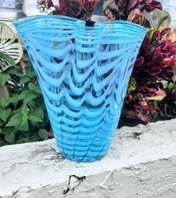 Vintage Makora Krosno Glass Vase Hand Blown