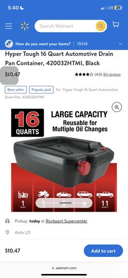 Used Oil Pan Drain Container 