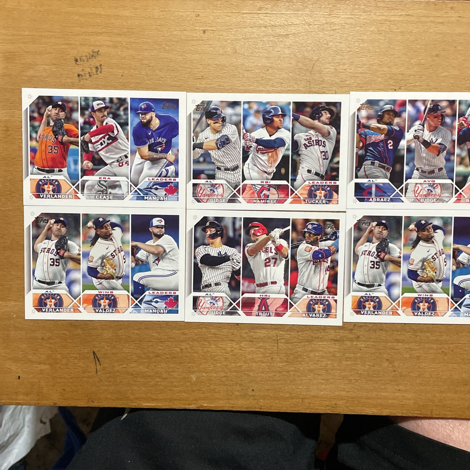 2023 TOPPS LOT OF 6 LEAGUE LEADERS CARDS