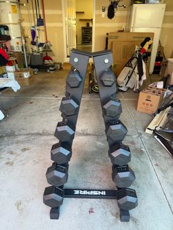 Inspire Hex Dumbbell Set with Rack