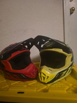 Two youth helmets