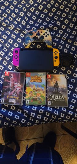 Nintendo Switch Bundle w/ Zelda Controller + 3 Games –