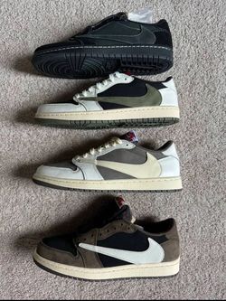 Nike Jordan 1 Low Travis Scott Black Phantom, Reverse Mocha, Brown Mocha Low, Olive, Fragment