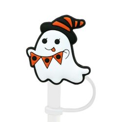 Halloween Ghost Silicone Straw Topper
