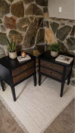 Refinished Mid Century Two-Tone Nightstands - Matching Pair OBO