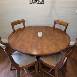 Wooden Round Dining Table & 4 Chairs