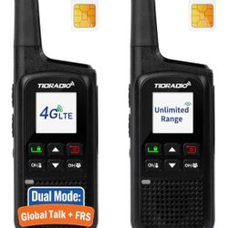 TIDRADIO TD-M2 Pro Unlimited Range Rapid Global Walkie Talkies,Dual Mode -4G LTE PoC Radio with SIM Card+FRS Two Way Radio Long Range Global PTT 2-way