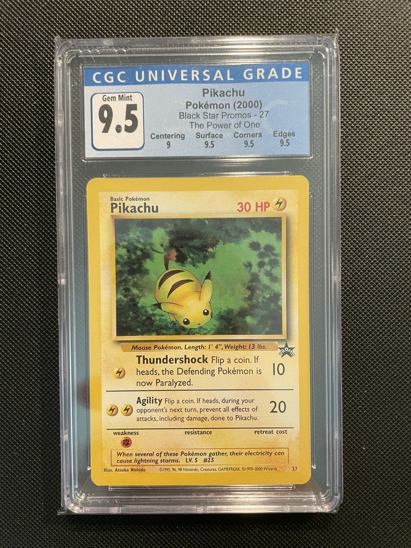 Bumblebee Pikachu Power of One Promo Graded CGC 9.5 *GEM MINT* Pokemon Wizards Black Star 27 Subgrades Slab PSA BGS Pokémon 2000 Card TCG Tiger WotC
