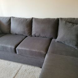 Gray Sectional Sofa - Makes A Great Family Spot