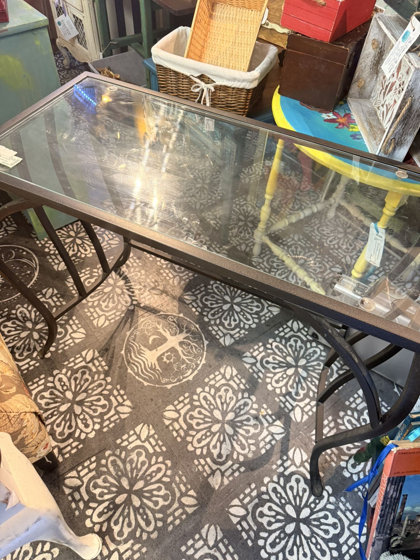 Glass And metal Desk Or Table