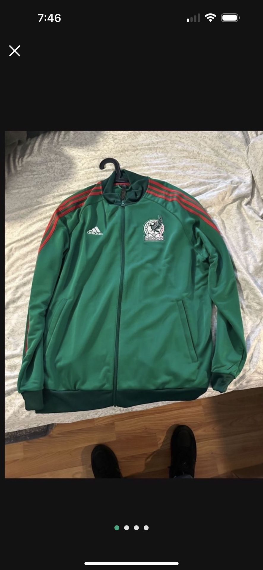 like new adidas mexico green jacket size XL