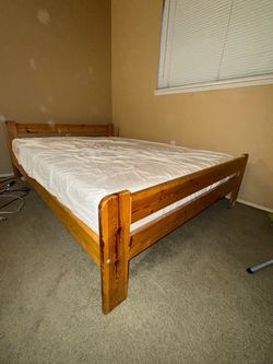 Full size wood used bed frame