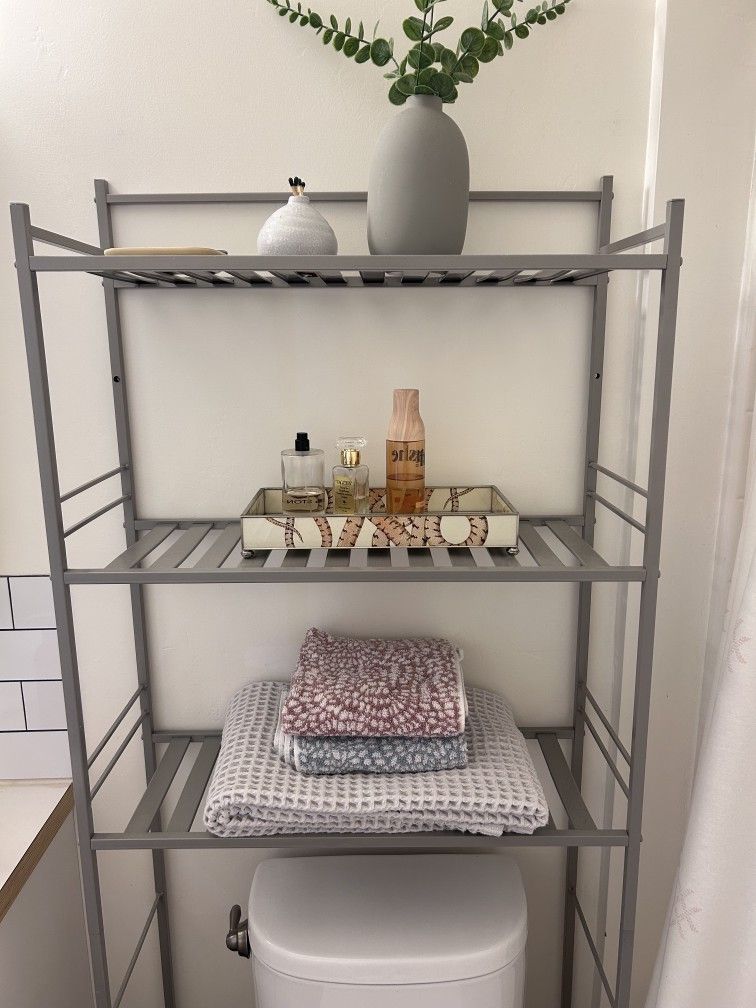 Over-Toilet Ladder Shelf Organizer Space-Saving Bathroom Storage - Good Condition