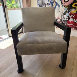 Modern Accent Chair – Upholstered w/ Black Frame