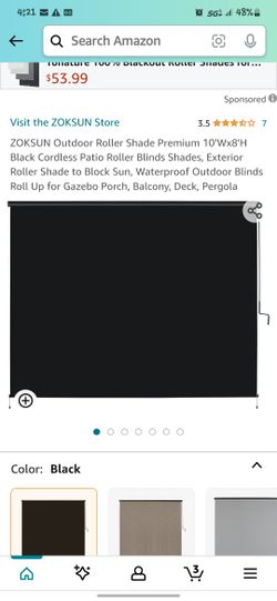 Black Motorized 10×8 Roller Shade