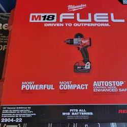 Milwaukee Hammer Drill With 2 5.0 Batteries And Charger 2904-22