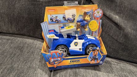 NEW Paw Patrol The Movie Chase Deluxe Transforming Vehicle with Figure & Launcher