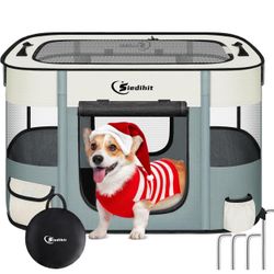 Dog Cat Playpen28/31/35in, Pet Puppy Portable Playpens for Outdoor Travel Crate,