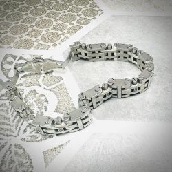 Black & Blue Men's Diamond Bracelet — 20 Natural Diamonds