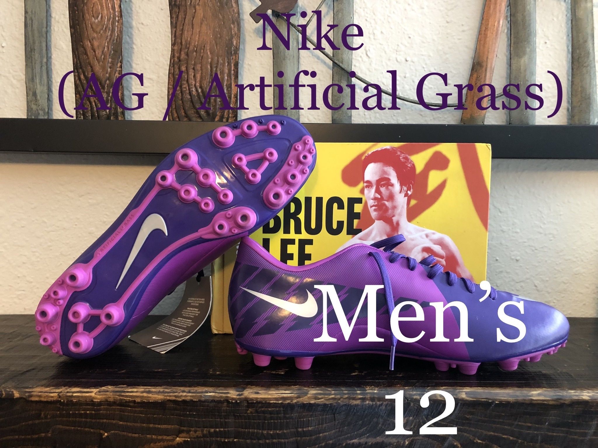 WORLD CUP NIKE Soccer Cleats Futbol Boots Shoes / MERCURIAL / RONALDO / AG Artificial Grass Turf / Men's 12 / Brand New w/o Box!! / Multi-Purple