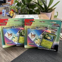 Pokemon TCG Prismatic Evolutions Tech Sticker Collection Leafeon set of 2