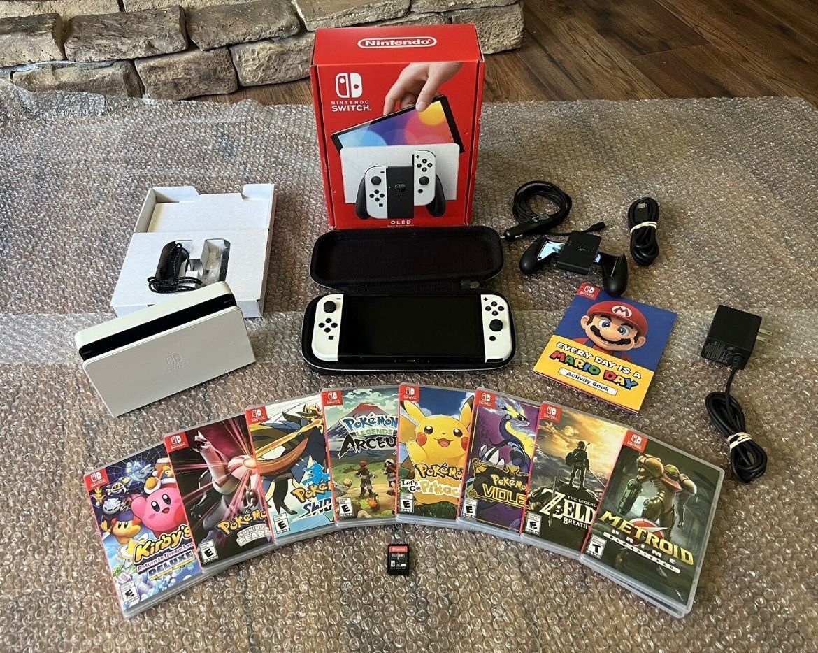 Switch OLED Model Console 64GB With Games And Accessories