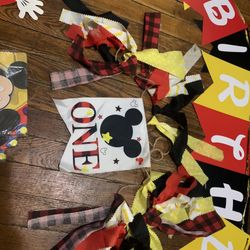 1st Bday MickeyMouse  Set Up;outfit,decorations 