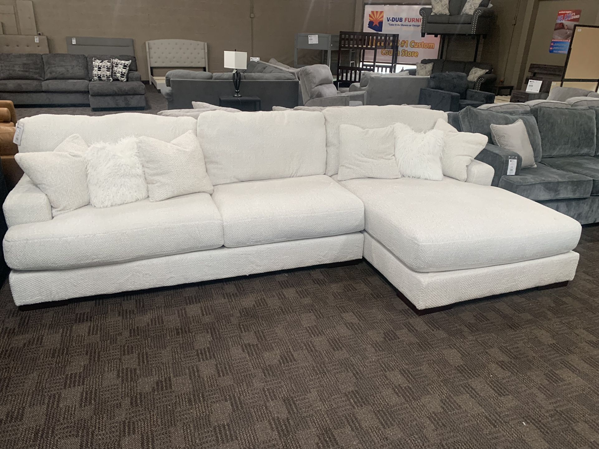 Gorgeous White Deep Sectional