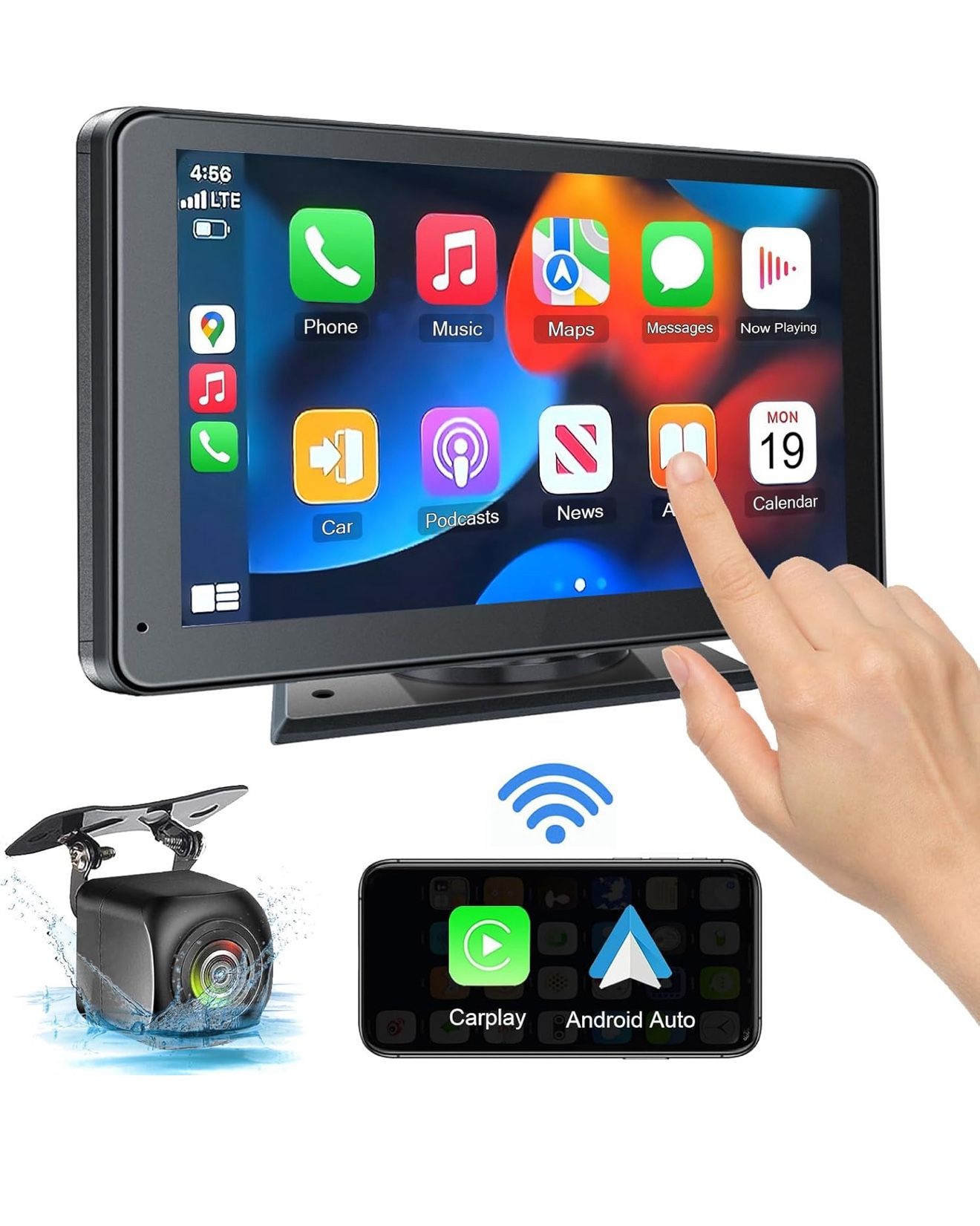 Portable Wireless Car 7 Inch HD Screen CarPlay/Android Auto And Backup Camera