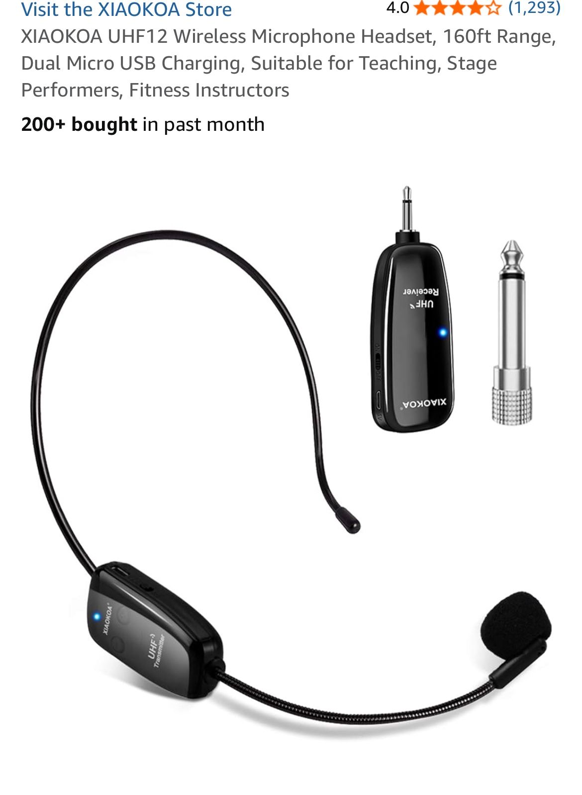 Wireless microphone headset