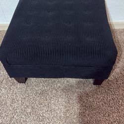 Ottoman  Black Corduroy 
