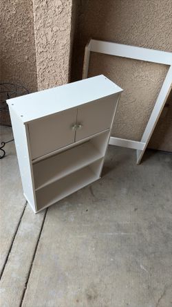 White Storage Cabinet / Bathroom Organizer Shelf