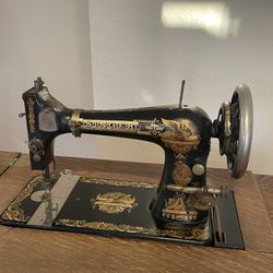 Singer Model 27 Sphinx Treadle Sewing Machine With Table