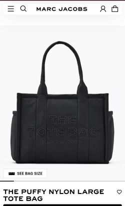 LIKE NEW MARC JACOBS PUFFY NYLON LARGE TOTE BAG