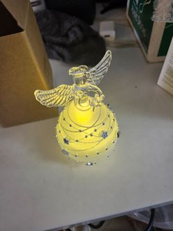 Light-Up Glass Angel Figurine Decoration