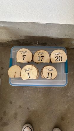 Wooden table numbers 1-20