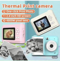 Thermal Print Camera: Boasts One-Click Photo Printing, 2.4-Inch HD Screen & 4800W-Pixel Lens-Enables Instant Clear Prints Of Vivid Moments,blue