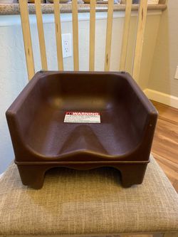 Dual-Height Brown Booster Seat for Toddlers