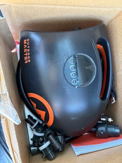 OutdoorMaster Shark 2 High Pressure SUP Pump, Electric Air Pump 20 PSI Auto Cooling & Auto-Off, Dual Stage Inflation, Digital Display, 12V DC, For Inf