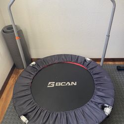 BCAN 40/48 Foldable Mini Trampoline Max Load 330lbs/440lbs, Fitness  Rebounder with Adjustable Foam Handle, Exercise Trampoline for Adults