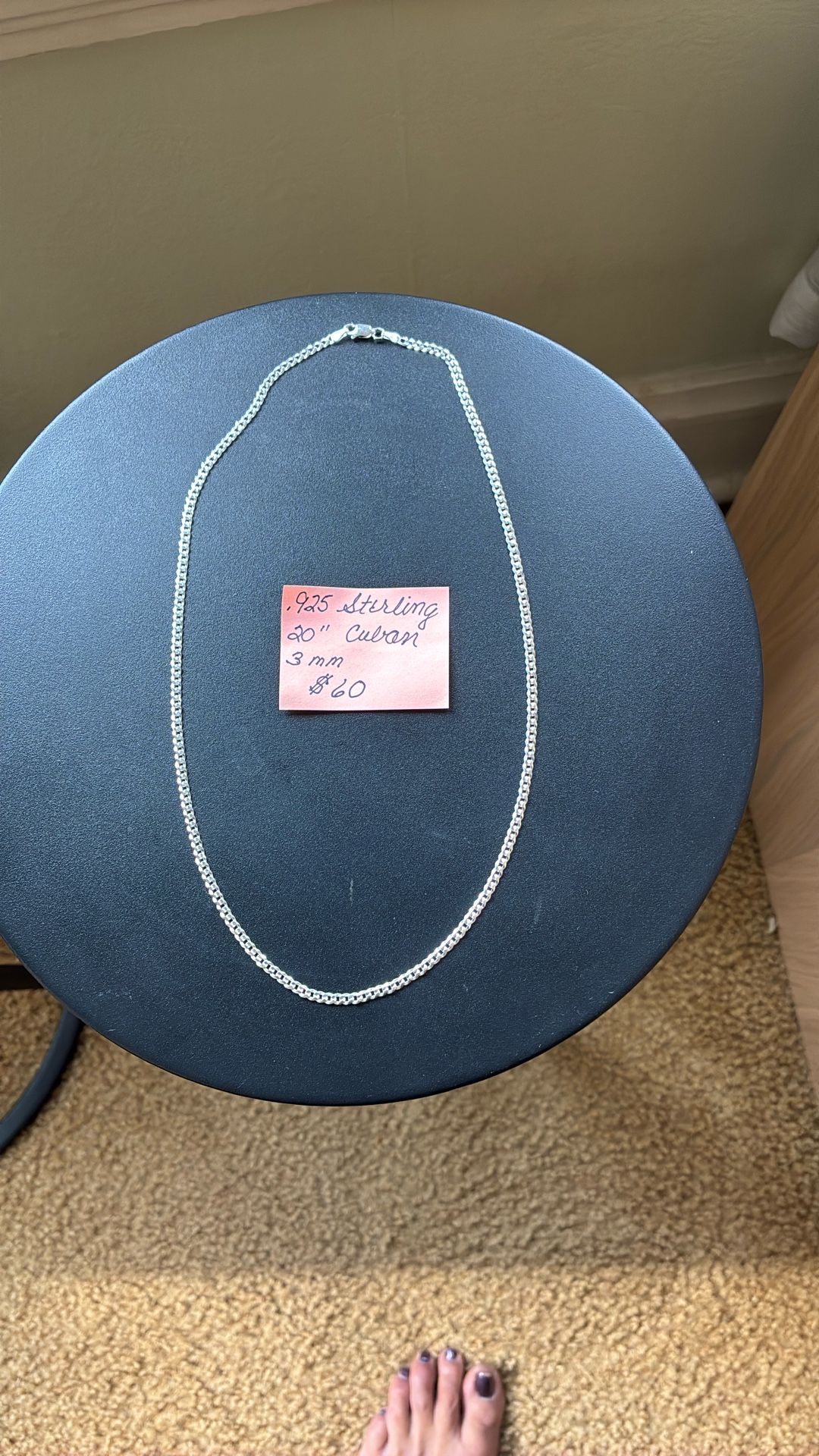 Sterling Silver 20” Cuban Necklace