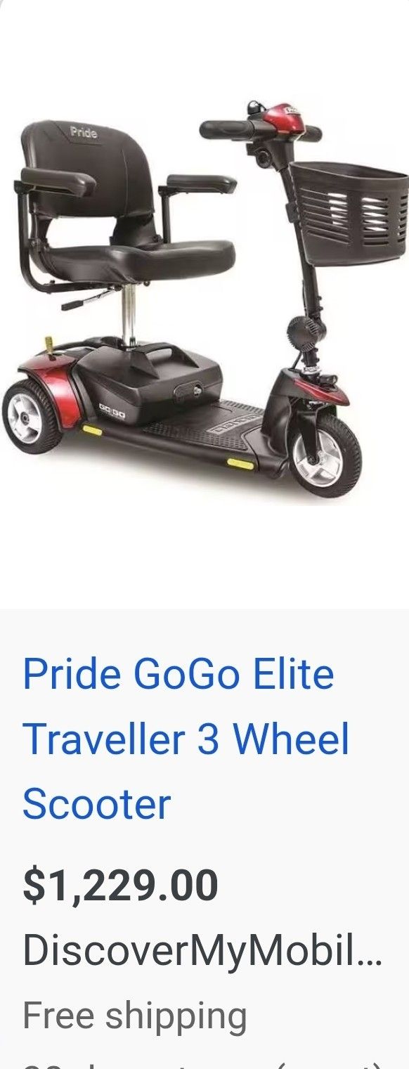 
Pride GoGo Elite Traveler 3 Wheel Scooter